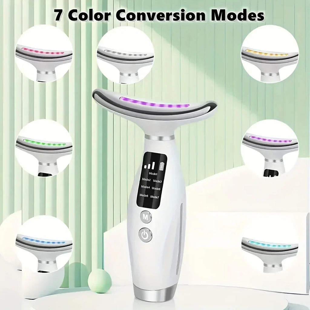 7-Mode Led Neck & Face Beauty Device – Skin Tightening, Lifting & Vibration