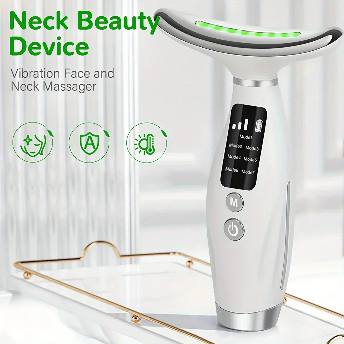 7-Mode Led Neck & Face Beauty Device – Skin Tightening, Lifting & Vibration