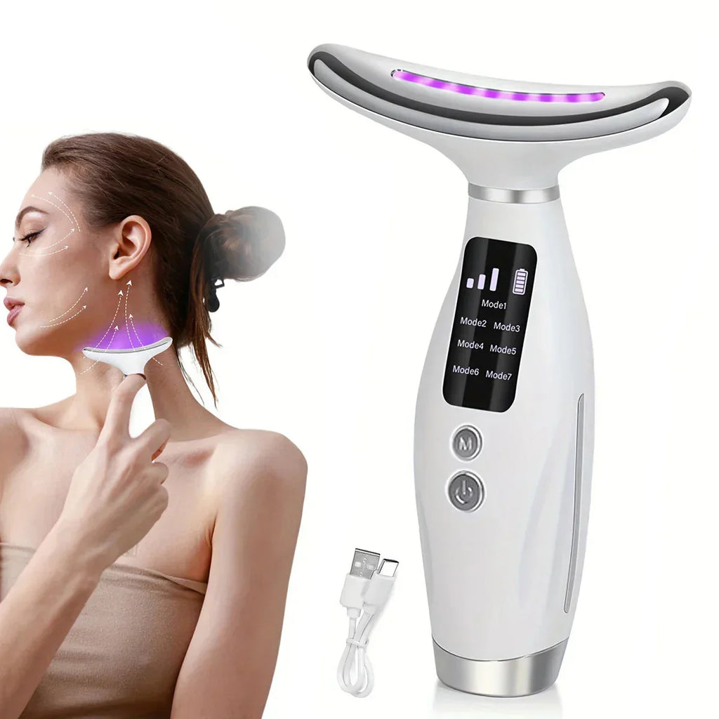 7-Mode Led Neck & Face Beauty Device – Skin Tightening, Lifting & Vibration
